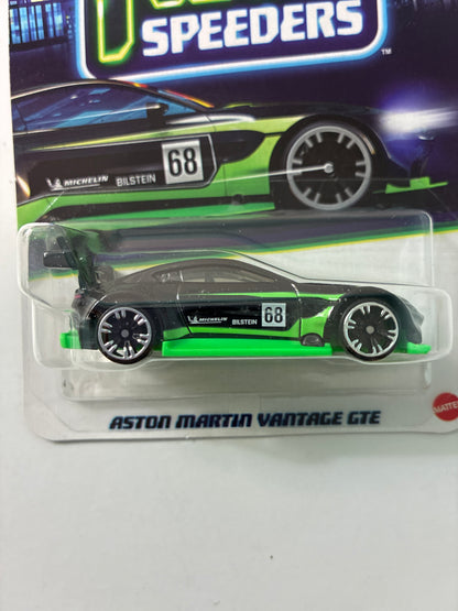 Hot Wheels 1/64 Neon Speeders Aston Martin Vantage GTE Black & Green - JKY05