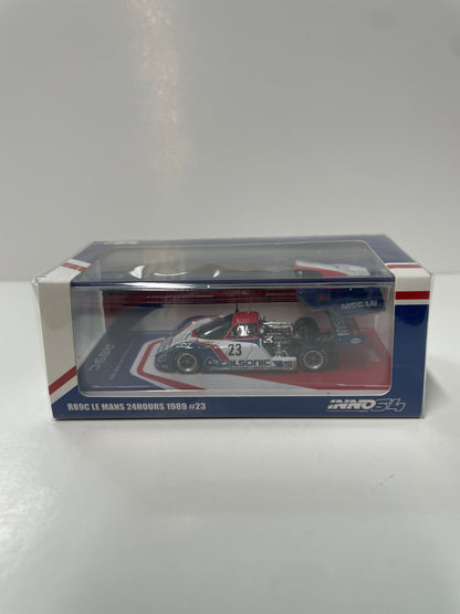 Inno64 1/64 Nissan  Calsonic R89C Le Mans 24 Hours 1989 n23 M. Hasemi/ K. Hoshino/ T. Suzuki White & Blue - IN64-R89C-89LM23