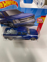 Hot Wheels 1/64 Chevy Silverado Short Card Blue - Damaged Card