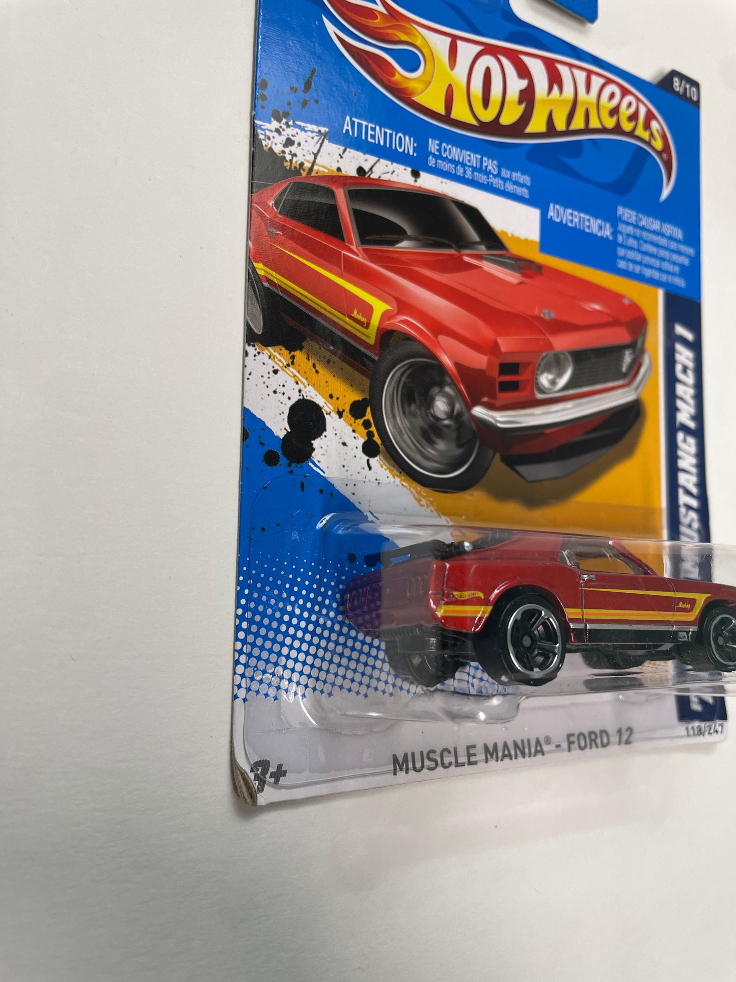 Hot Wheels 1/64 ‘70 Ford Mustang Mach 1 Red - Damaged Box