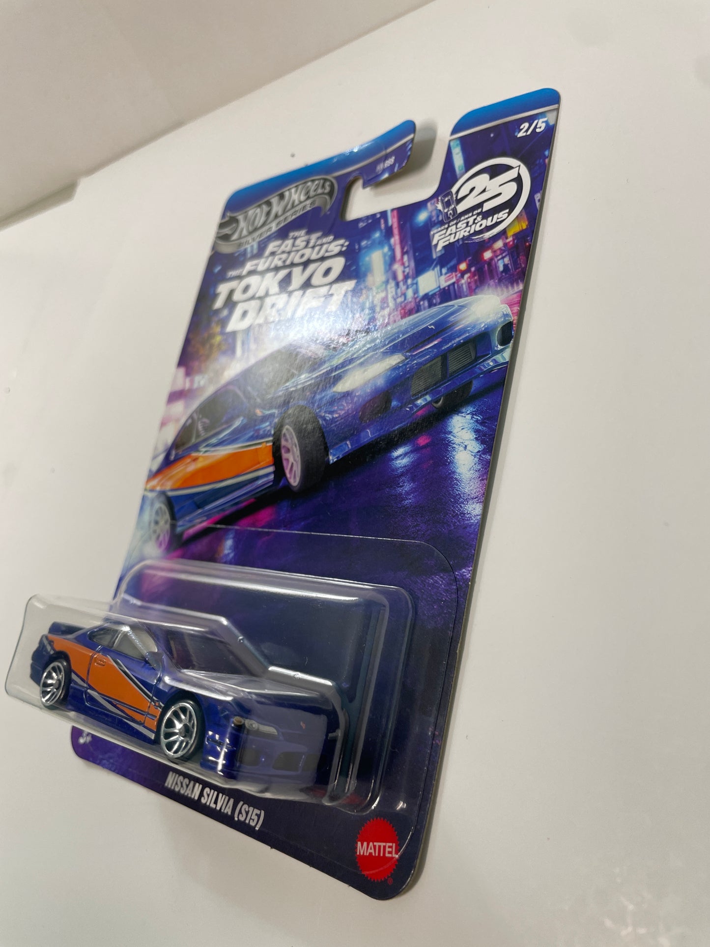 Hot Wheels 1/64 Silver Series The Fast And The Furious Tokyo Drift Nissan Silvia (S15) Blue - JKX06