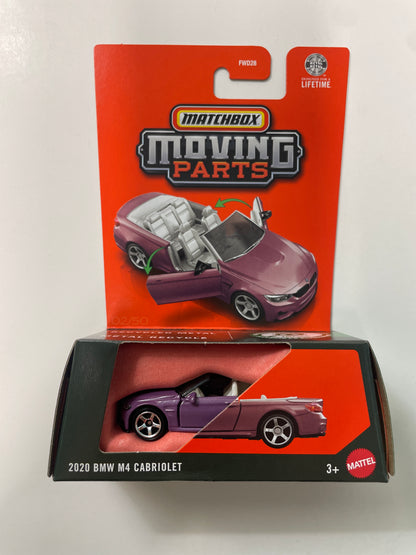 Matchbox 1/64 Moving Parts 2020 BMW M4 Cabriolet Purple - JHV50 - Damaged Box