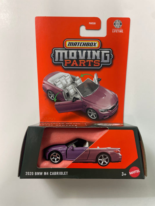 Matchbox 1/64 Moving Parts 2020 BMW M4 Cabriolet Purple - JHV50 - Damaged Box