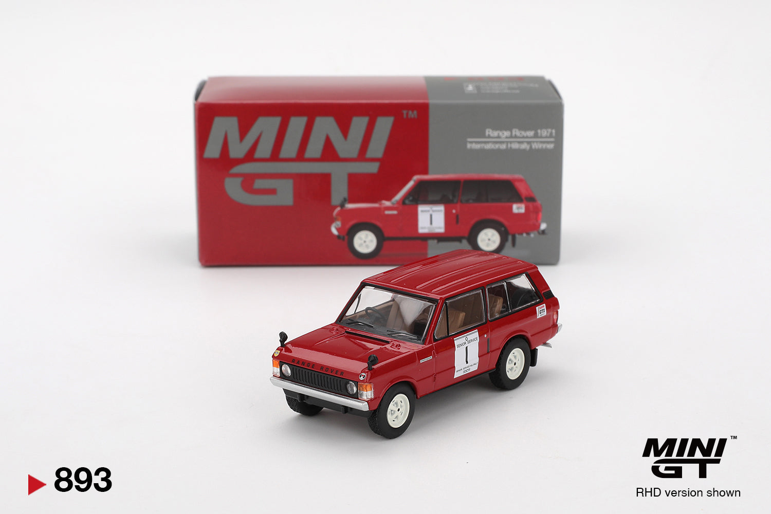 Mini GT 1/64 Range Rover 1971 International Hillrally Winner Red