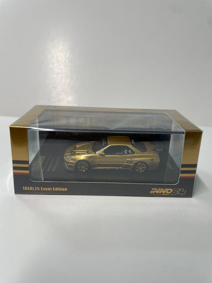 Inno64 1/64 2026 Tokyo Auto Salon TASKL25 Event Edition Nissan Skyline GT-R (R34) Gold -IN64-R34TSTH-TASKL25