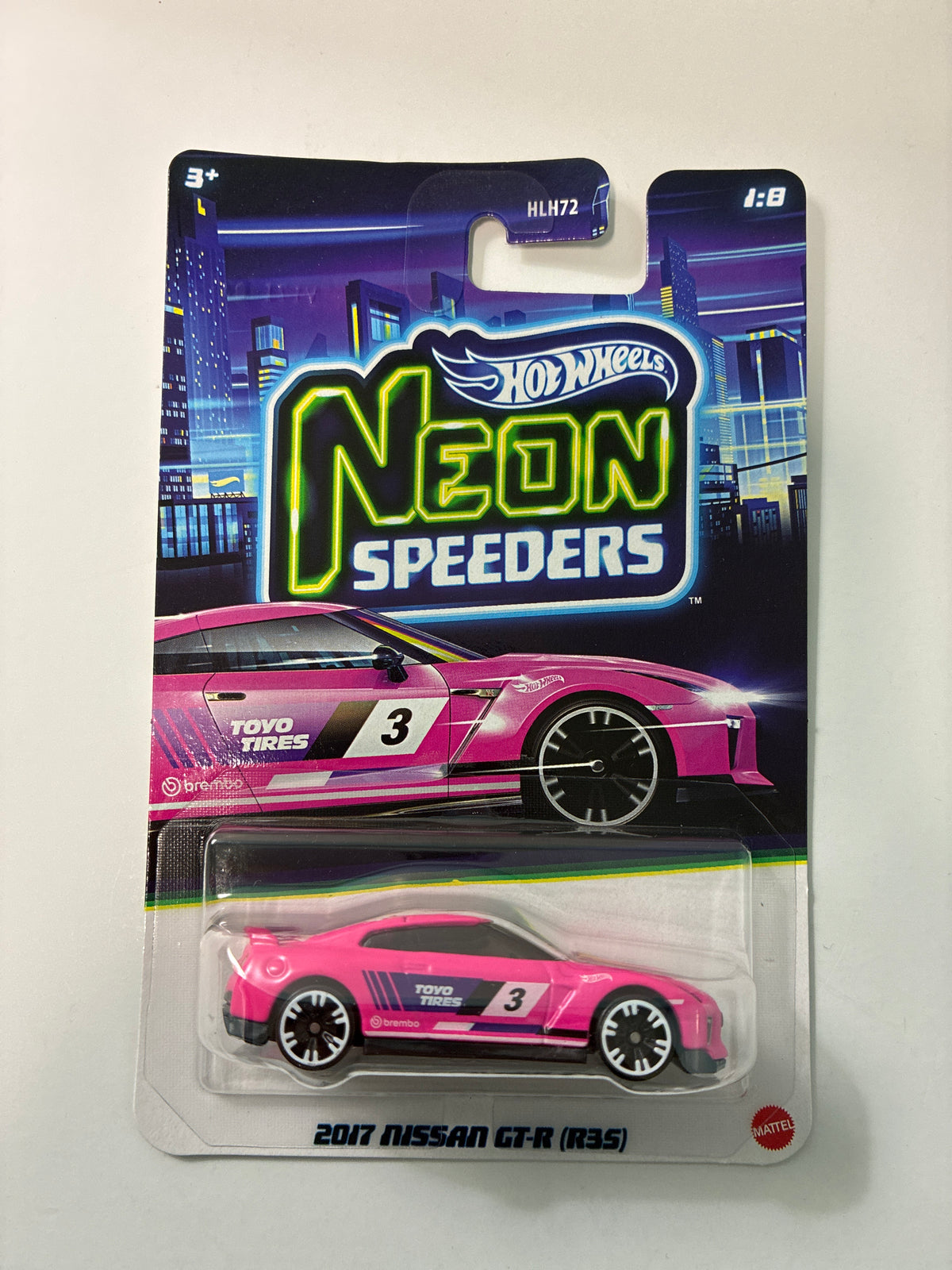 Hot Wheels 1/64 Neon Speeders 2017 Nissan GT-R R35 Pink - JKY01