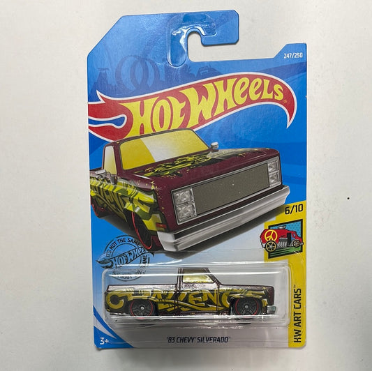 Hot Wheels 1/64 ‘83 Chevy Silverado - HW Art Cars - Damaged Box