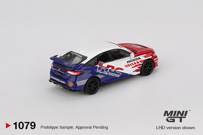 Mini GT 1/64 Honda Civic TYPE R 2024 Pace Car HRC White & Blue - MGT01079