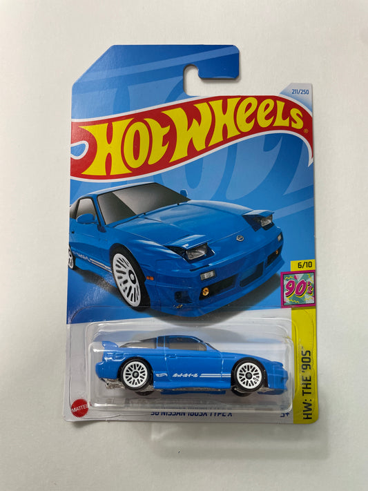 Hot Wheels 1/64 ‘96 Nissan 180SX Type X Blue - Damaged Box