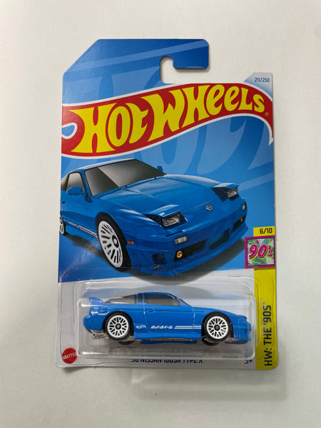 Hot Wheels 1/64 ‘96 Nissan 180SX Type X Blue - Damaged Card