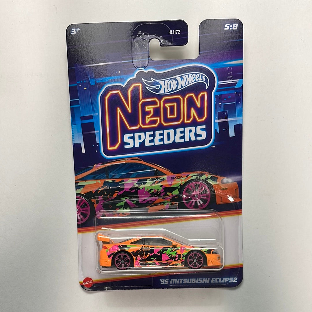 Hot Wheels 1/64 Neon Speeders ‘95 Mitsubishi Eclipse Orange & Pink