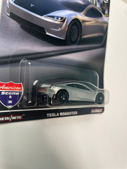 Hot Wheels 1/64 Car Culture American Scene Tesla Roadster Silver