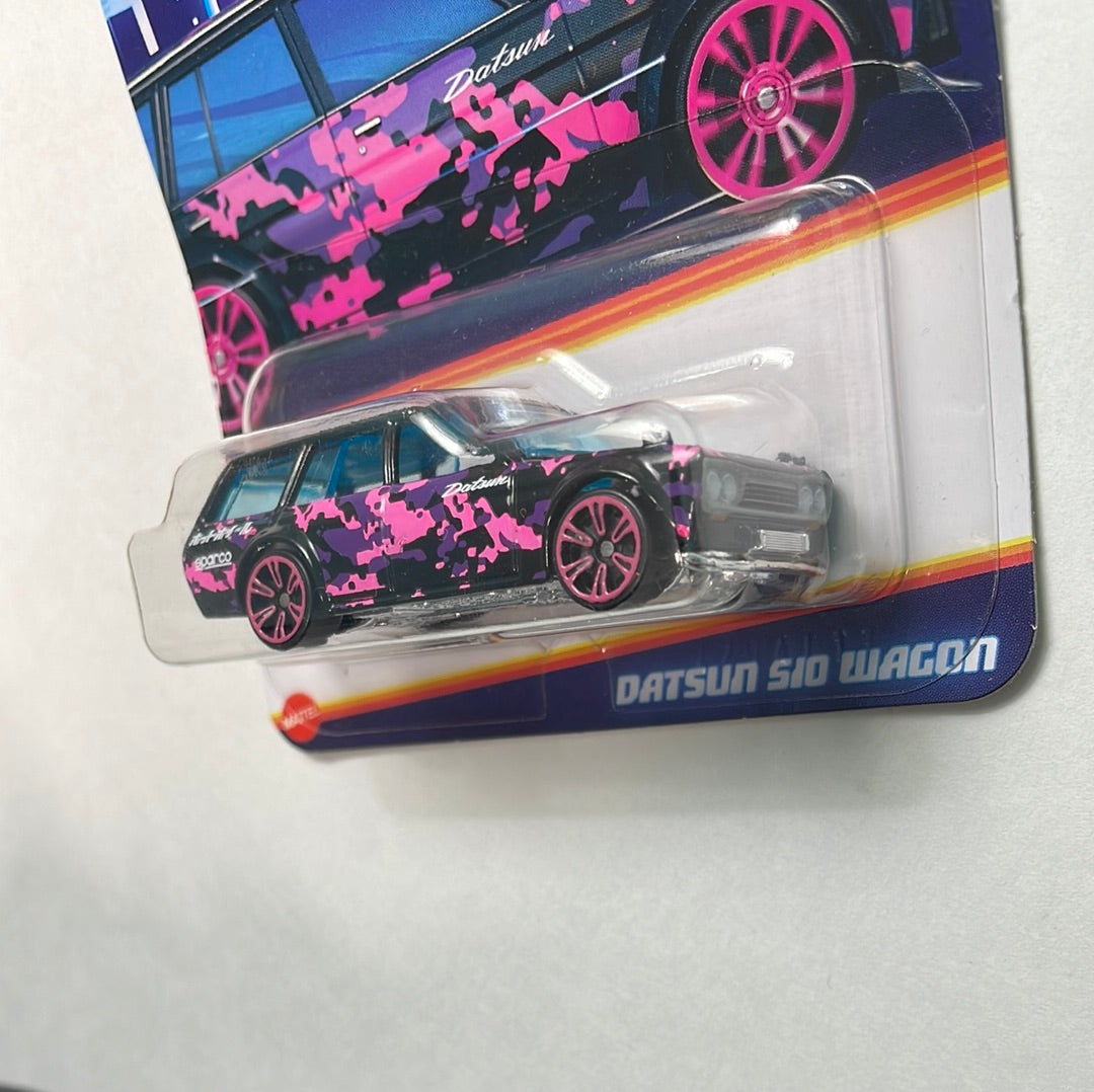 Hot Wheels 1/64 Neon Speeders Datsun 510 Wagon Black & Purple