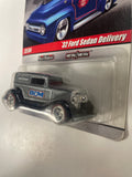 Hot Wheels 1/64 ‘32 Ford Sedan Delivery Slick Rides Silver & Blue - Damaged Card