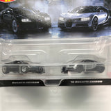 Hot Wheels 1/64 Car Culture Premium 2 Pack Bugatti Veyron Black & ‘16 Bugatti Chiron Grey