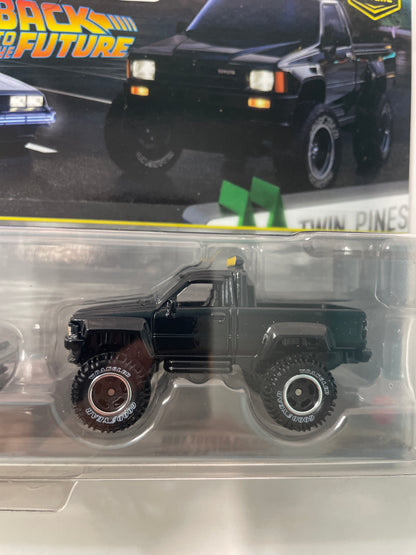 Hot Wheels 1/64 Premium Car Culture 2 Pack Back To The Future Time Machine Delorean & 1987 Toyota Pickup Truck/ Camionnette Black - JHW48 - Damaged Box
