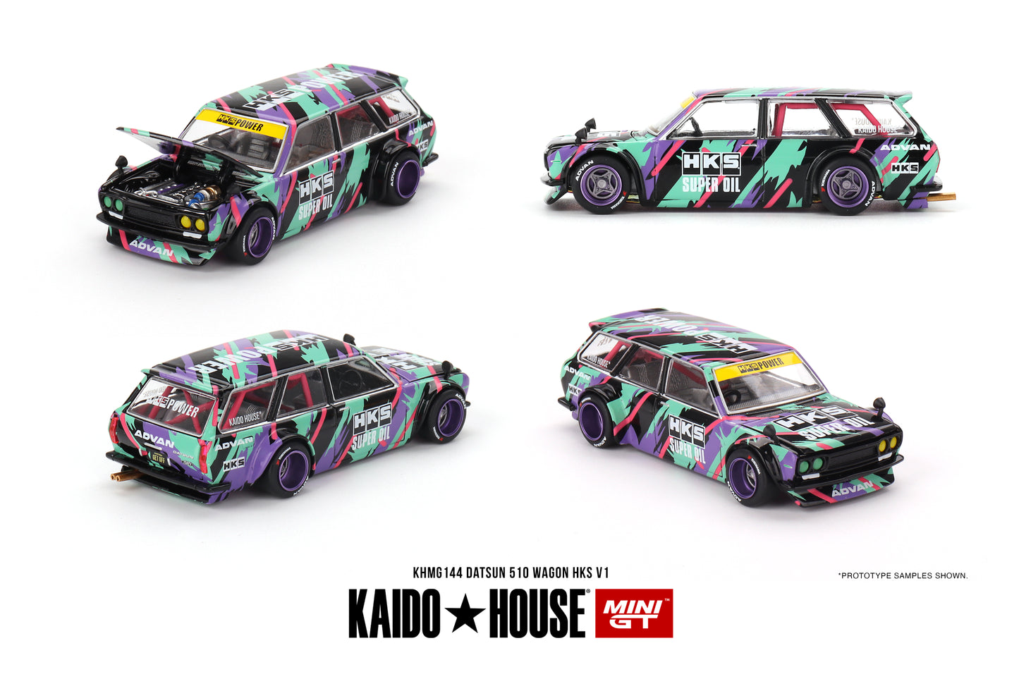Mini GT x Kaido House 1/64 Datsun KAIDO 510 Wagon HKS V1 Green