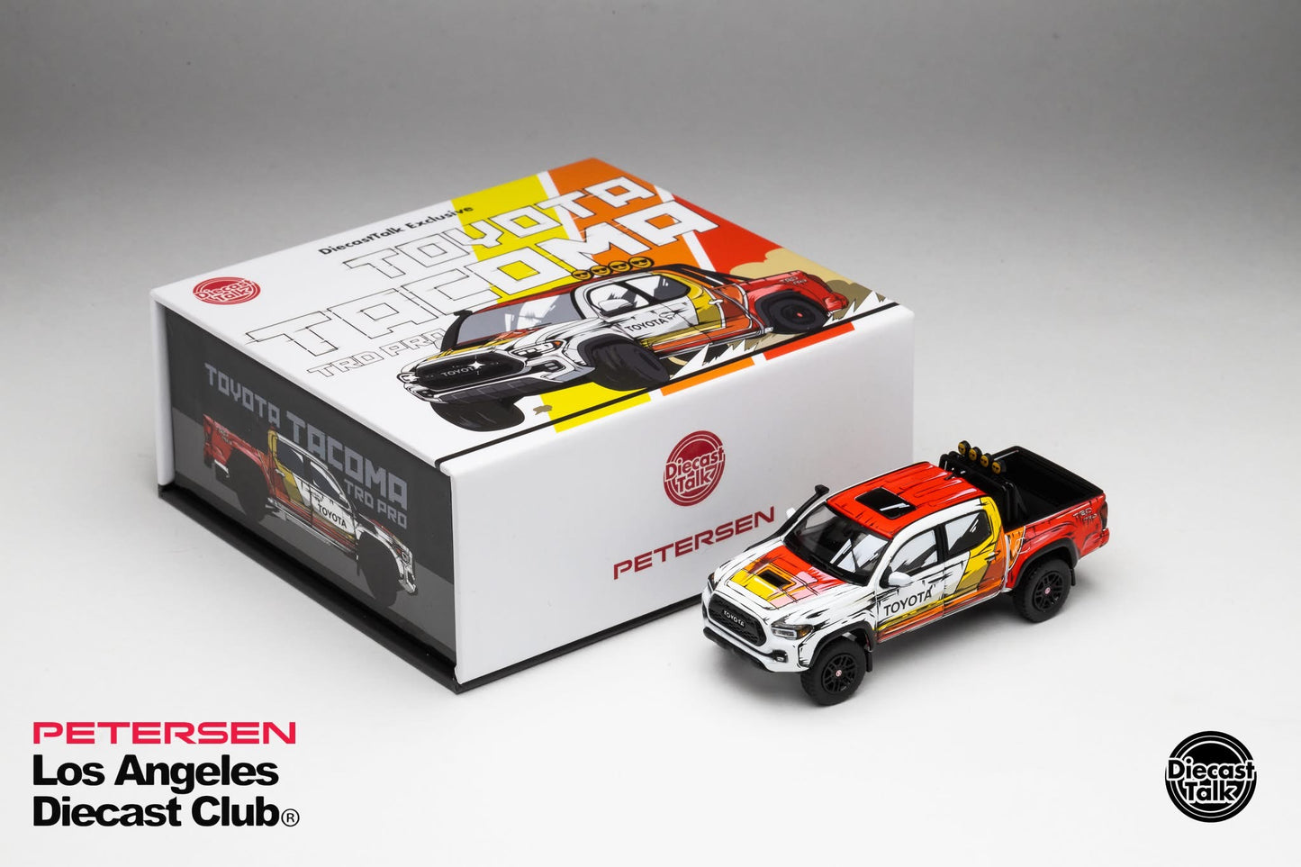 GCD 1/64 Los Angeles Diecast Club Exclusive Toyota Tacoma TRD PRO White & Red