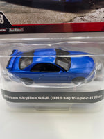 Hot Wheels 1/43 Nissan Skyline GT-R (BNR34) V-spec II Nur Blue