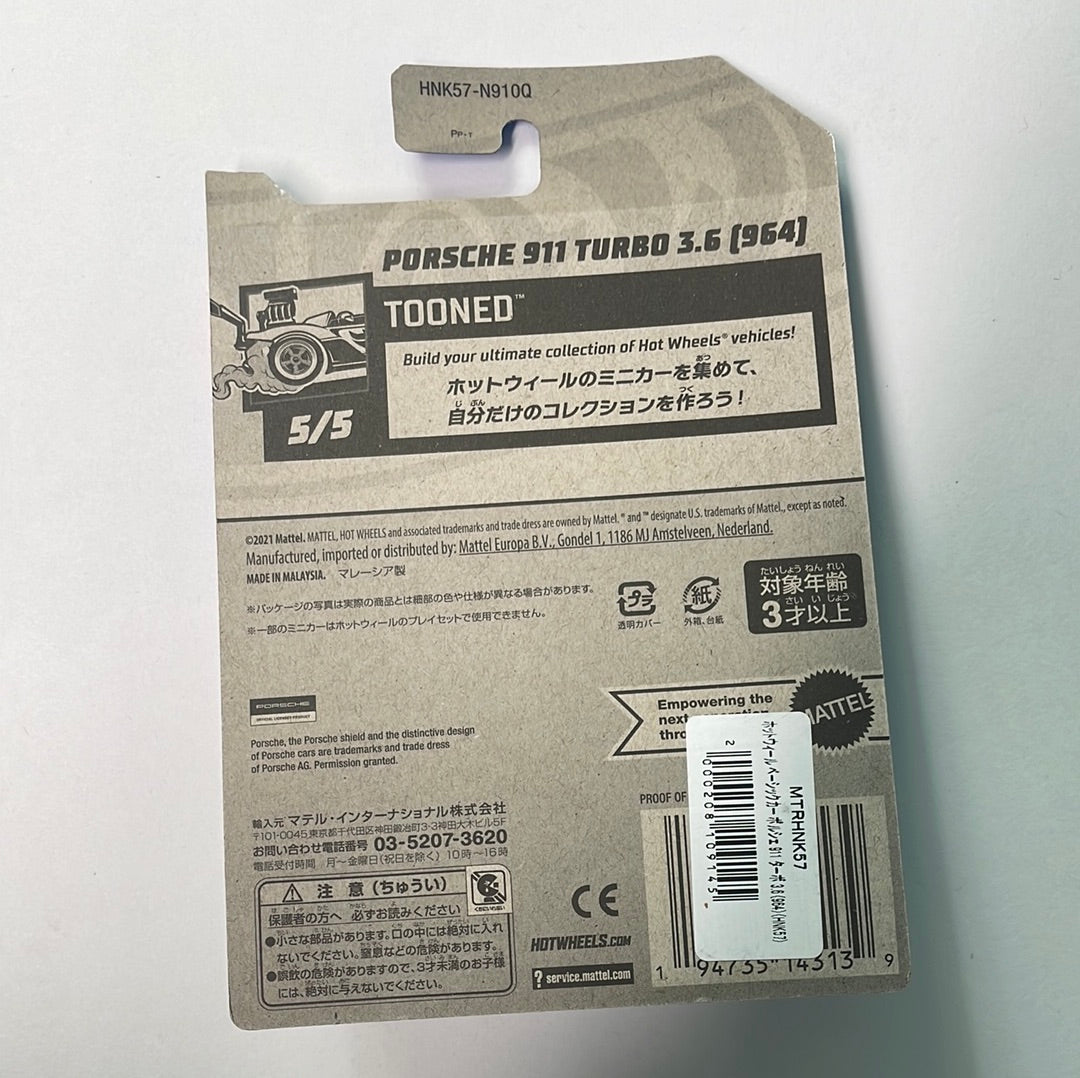 *Japan Card* Hot Wheels 1/64 Porsche 911 Turbo 3.6 (964) Black - Damaged Card