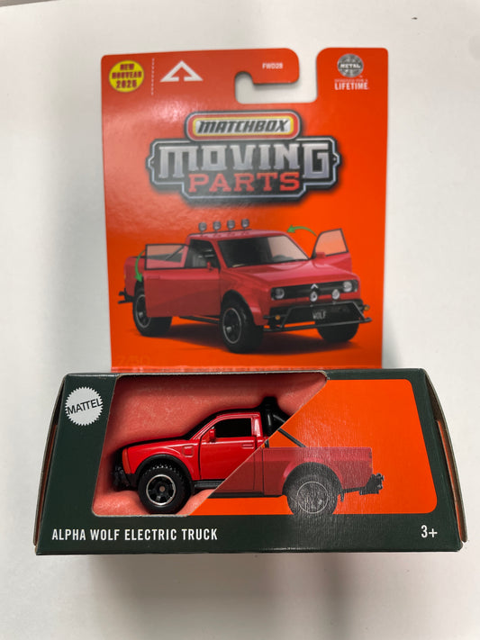 Matchbox 1/64 Moving Parts Alpha Wolf Electric Truck Red