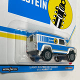 Hot Wheels 1/64 Pop Culture Bilstein Land Rover Defender 110 Hardtop White & Blue