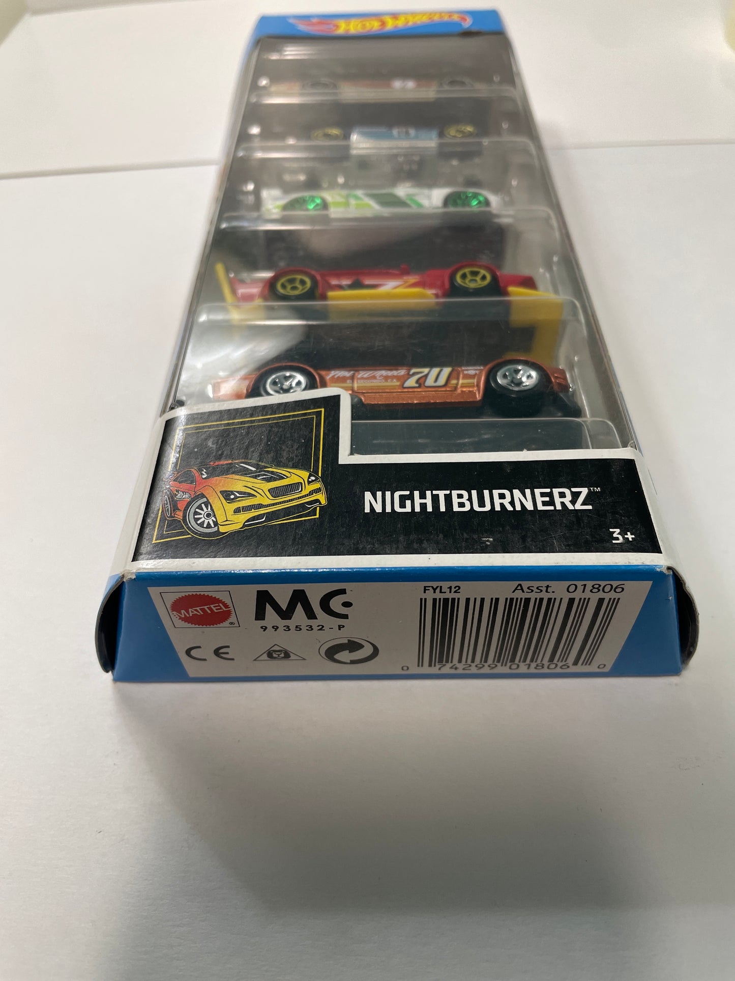 Hot Wheels 1/64 5 Pack Nightburnerz - Damaged Box