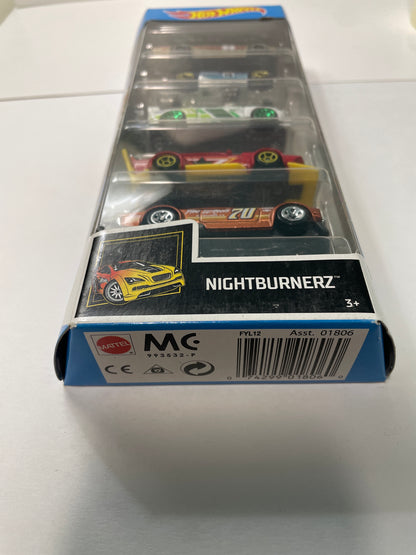 Hot Wheels 1/64 5 Pack Nightburnerz - Damaged Box