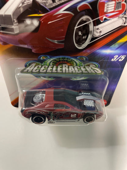 Hot Wheels 1/64 Silver Series Acceleracers Hollowback Metal Maniacs Red - JCB93 (Euro Card) - Damaged Box