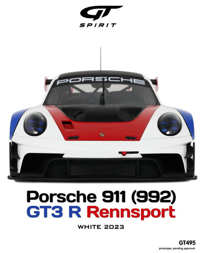 GT Spirit 1/18 2023 Porsche 911 (992) GT3 Rennsport White Resin Series - GT495