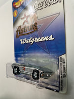 Hot Wheels 1/64 Walgreens Coca-Cola ‘65 Corvette Silver - Damaged Card