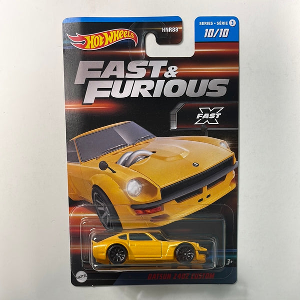 Hot Wheels 1/64 Fast & Furious Series 3 Datsun 240Z Custom Yellow- Damaged Card