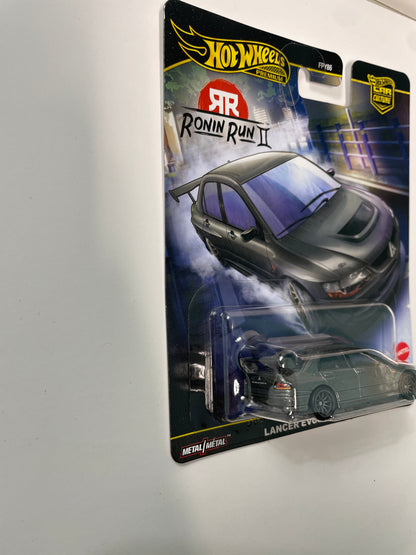 Hot Wheels 1/64 Car Culture Ronin Run II Lancer Evolution IX Grey - JBK86