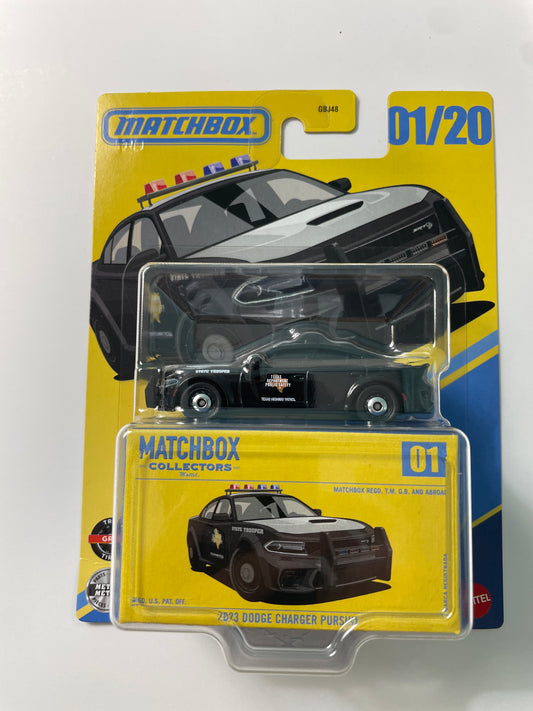 Matchbox Collectors 1/64 2023 Dodge Charger Pursuit Black - JJW01 - Damaged Box