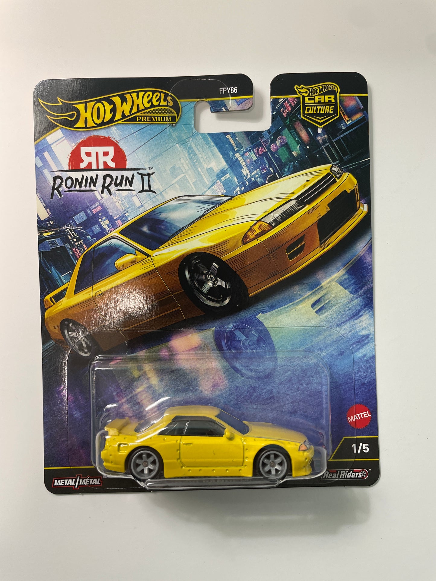 Hot Wheels 1/64 Car Culture Ronin Run II Nissan Skyline GT-R (R32) Pandem Yellow - JBK88
