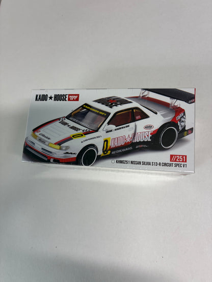 Mini GT x Kaido House 1/64 Nissan Silvia S13-R Circuit Spec V1 White - KHMG251