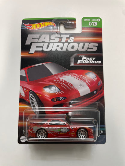 Hot Wheels 1/64 Fast And Furious Series 2 ‘95 Mazda RX-7 Red - Damaged Card