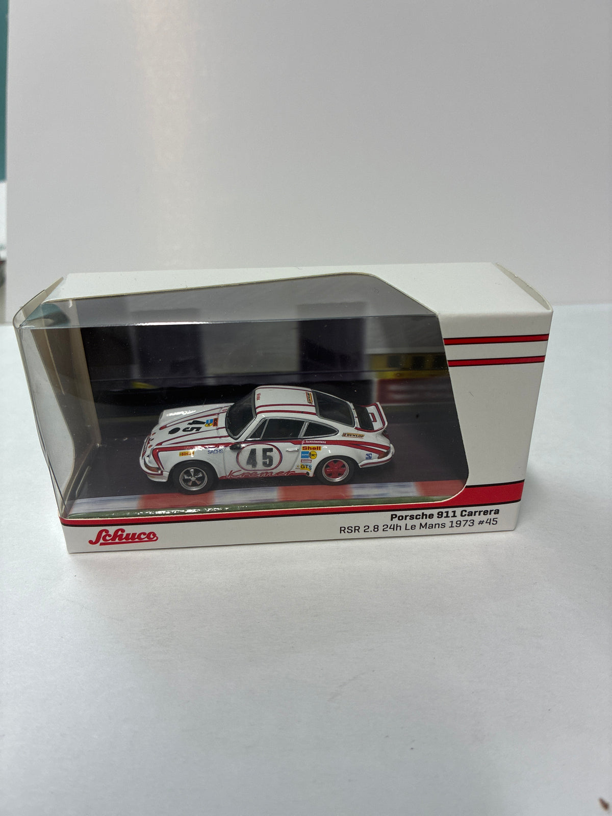 Tarmac Works x Schuco 1/64 Porsche 911 Carrera RSR 2.8 24h Le Mans 1973 #45 White - T64S-023-73LM45