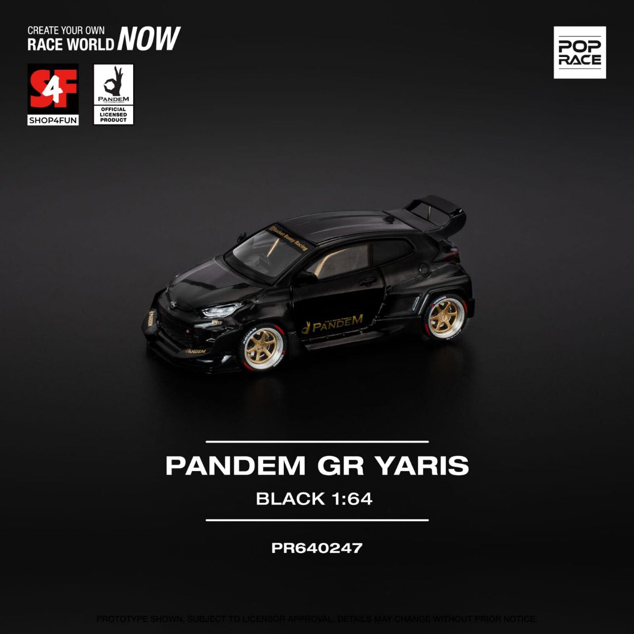 Pop Race 1/64 Philippine Manila Exclusive Pandem GR Toyota Yaris Black