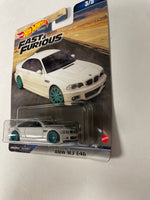 Hot Wheels 1/64 HW Premium Fast & Furious BMW M3 E46 White - Damaged Card