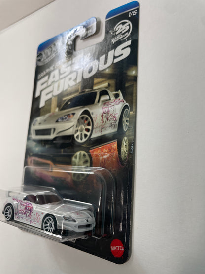 Hot Wheels 1/64 Silver Series Graphic Remix Fast & Furious Honda S2000 White - JBY44