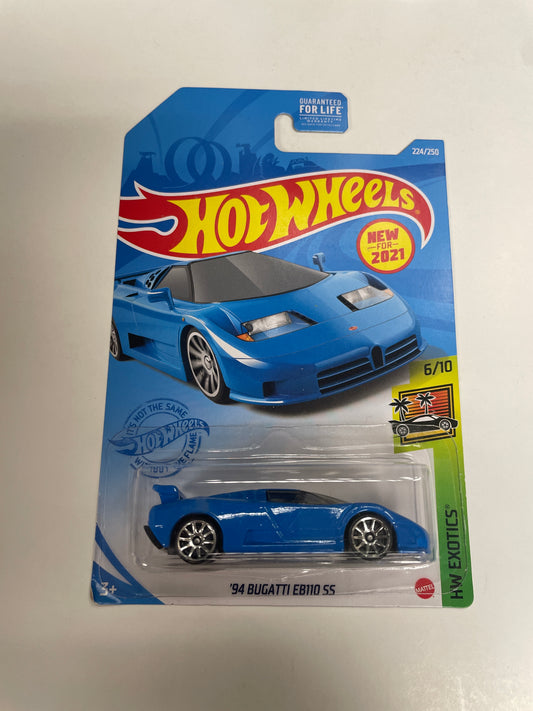 Hot Wheels 1/64 ‘94 Bugatti EB110 SS Blue - Damaged Card