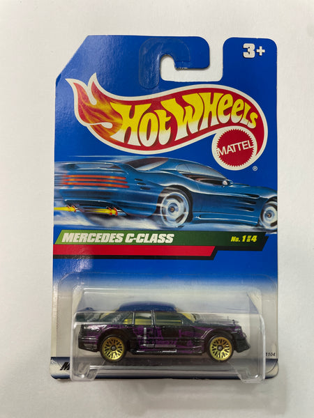 Hot Wheels 1/64 Mercedes C-Class Purple - Damaged Card