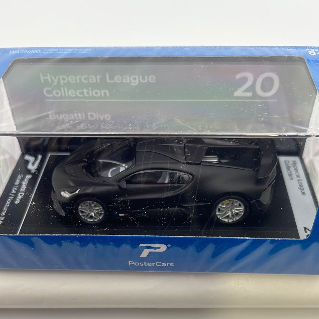 Postercars 1/64 n20 Hypercar League Collection Bugatti Divo Nocturne (Matt) Black