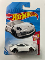 Hot Wheels 1/64 Porsche 911 GT3 RS White - Damaged Card