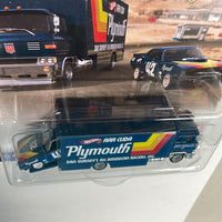 Hot Wheels 1/64 Car Culture Team Transport ‘70 Plymouth AAR Cuda & Sakura Sprinter Blue