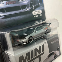 Mini GT 1/64 Nissan Silvia Top Secret (S15) – Silver – Mijo Exclusives