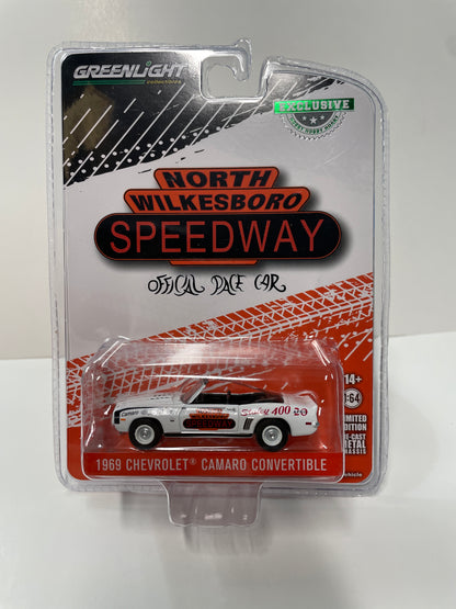Greenlight 1/64 Hobby Exclusive North Wilkesboro Speedway 1969 Chevrolet Camaro Convertible White
