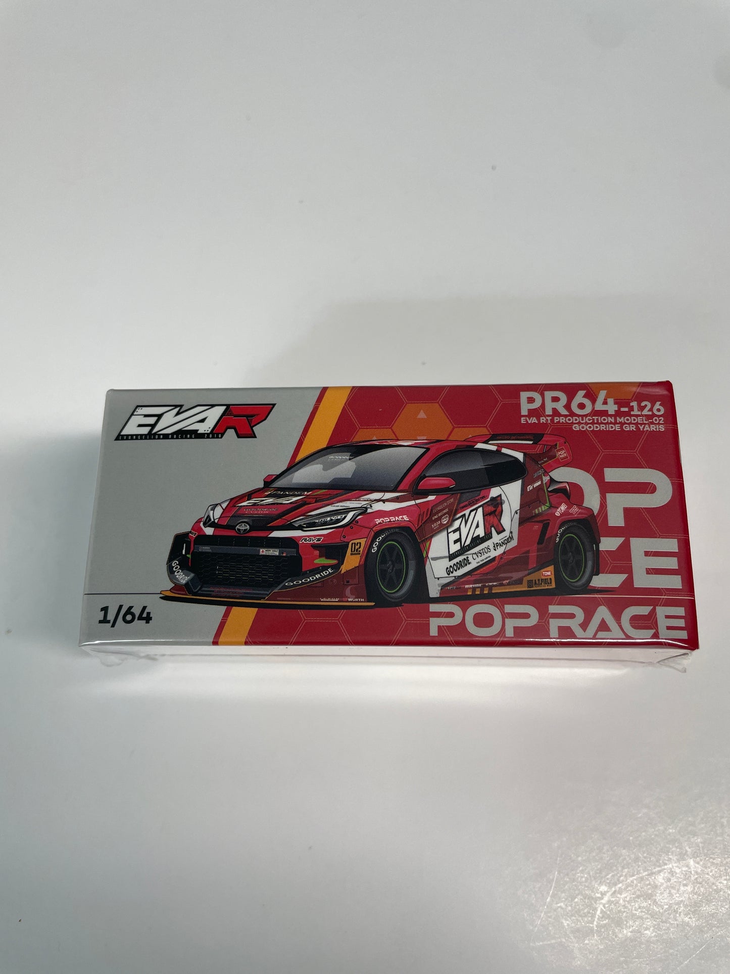 Pop Race 1/64 EVA RT Production Model-02 Goodride GR Toyota Yaris Red - PR64-0126