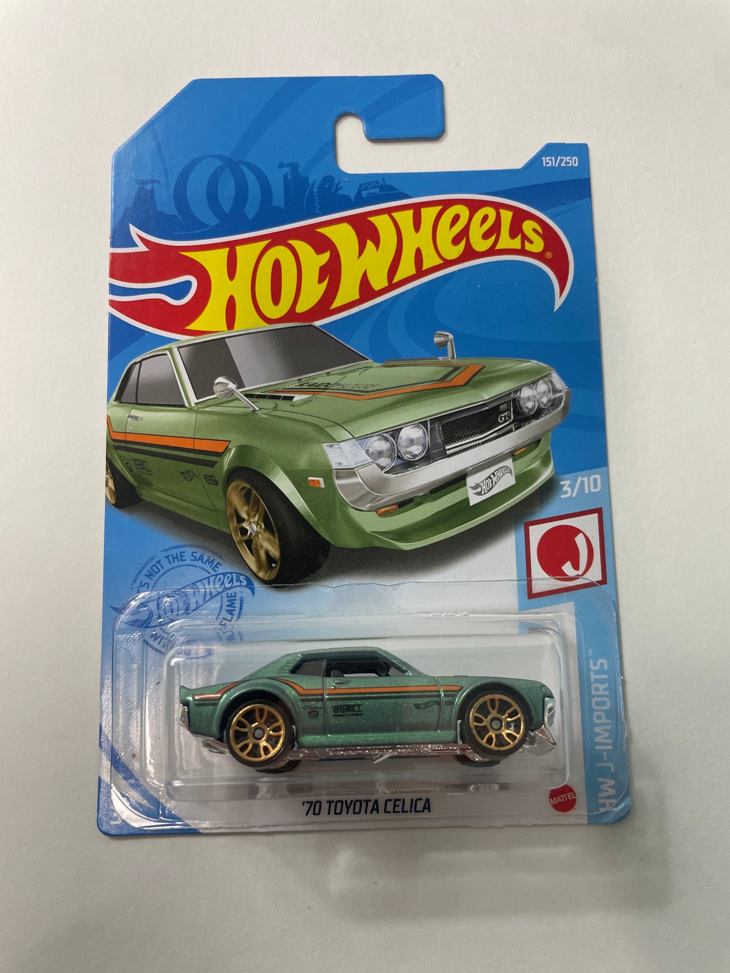 Hot Wheels 1/64 ‘70 Toyota Celica Green - Damaged Box